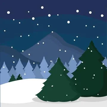 Winter landscape background Stock Illustration