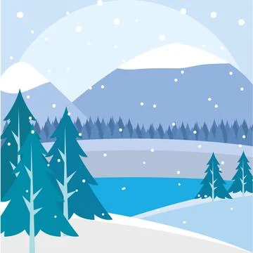 Winter landscape background Stock Illustration