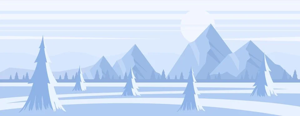 Winter Landscape Background Stock Illustration