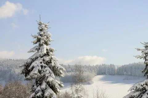 Winter landscape in Bavaria Stock Photos