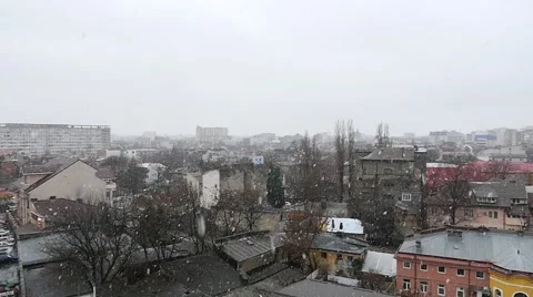 Winter landscape in Bucharest, panoramic, slow motion Video stock 46126686