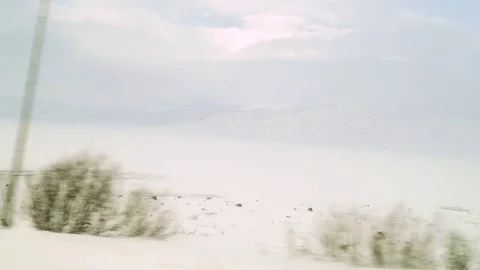 Winter Landscape. Car Pov Side window. Stock Footage 78164284