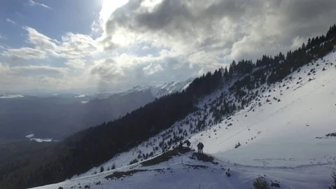 Winter Landscape Clouds over Pine Trees Video stock 80966255