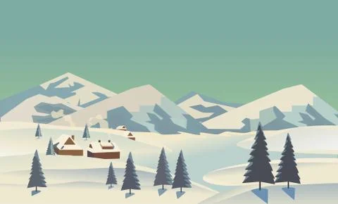 Winter landscape concept Stock Illustration