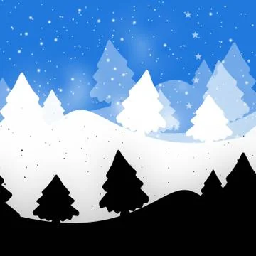 Winter landscape creative snow design graphic Illustrazione stock