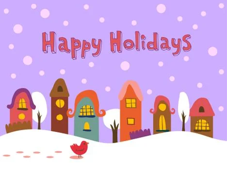 Winter landscape in day. Stock Illustration