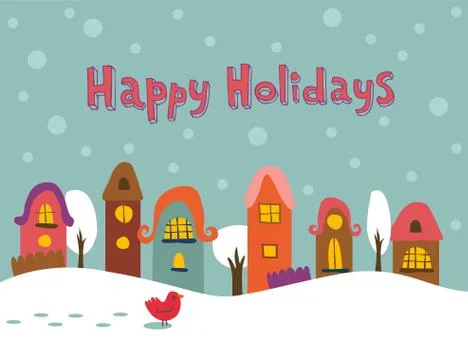 Winter landscape in day. Stock Illustration