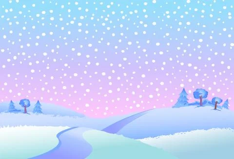 Winter landscape in day. Stock Illustration