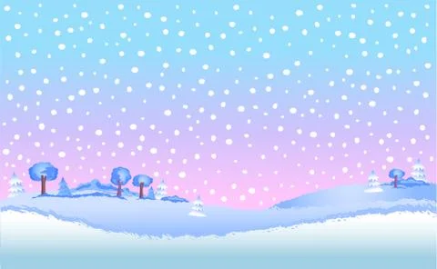 Winter landscape in day. Stock Illustration