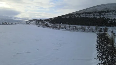 Winter landscape drone Stock Footage 263524316