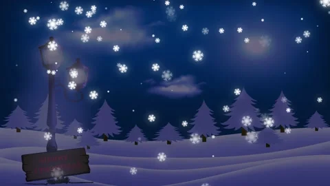 Winter landscape with falling snow. In background trees covered with fresh snow. Vídeo Stock 163907403