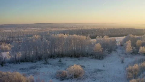 Winter landscape flight over the highway outside the city, aerial footage Stock-Footage 144483930