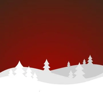 Winter landscape with hills Stock Illustration