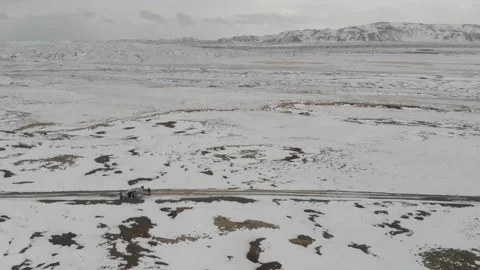 Winter landscape in Iceland Stock Footage 232486386