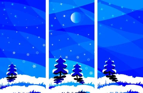 Winter landscape Stock Illustration