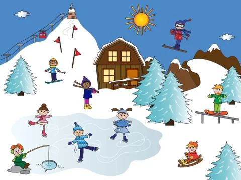 Winter landscape Stock Illustration