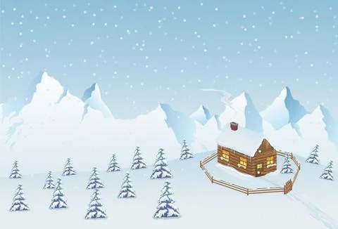 Winter Landscape 스톡 일러스트