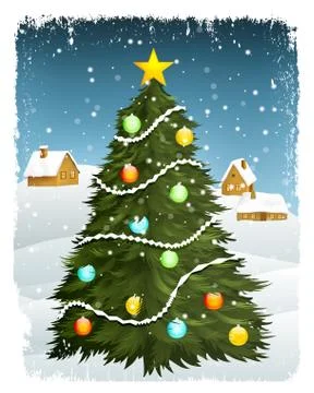 Winter landscape Stock Illustration