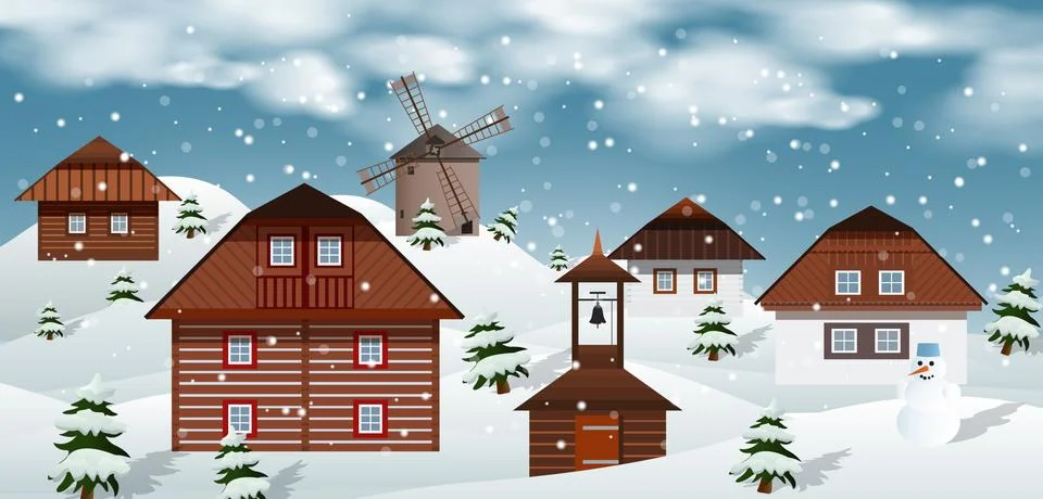 Winter landscape Stock Illustration