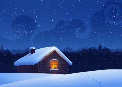 Winter landscape Stock Illustration
