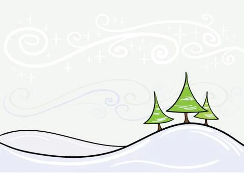 Winter landscape Stock Illustration