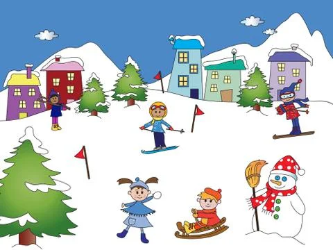 Winter landscape Stock Illustration