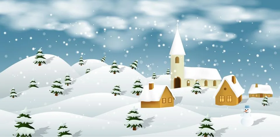 Winter landscape Stock Illustration