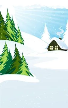 Winter landscape. Stock Illustration