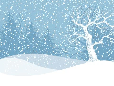 Winter landscape Stock Illustration