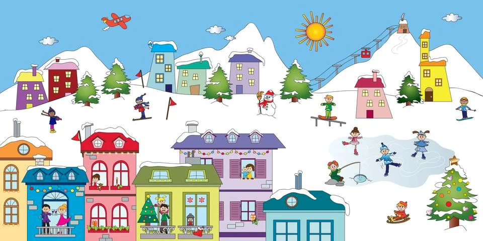 Winter landscape Stock Illustration