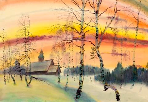 Winter landscape Stock Illustration