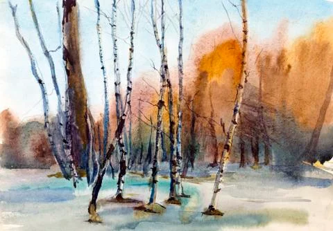 Winter landscape Stock Illustration