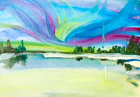 Winter landscape Stock Illustration