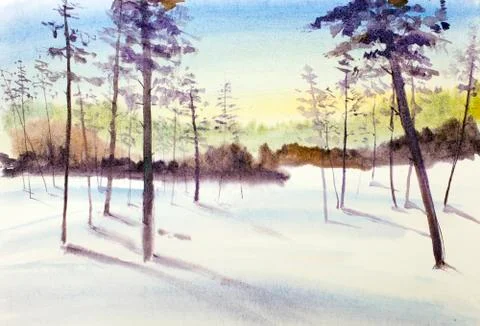 Winter landscape Stock Illustration