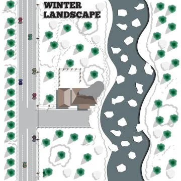 Winter landscape. Stock Illustration