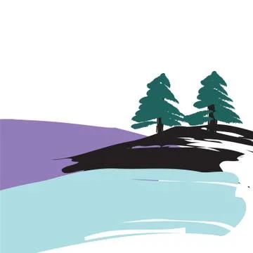 Winter landscape Stock Illustration