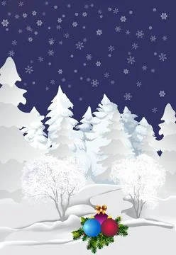 Winter landscape Stock Illustration