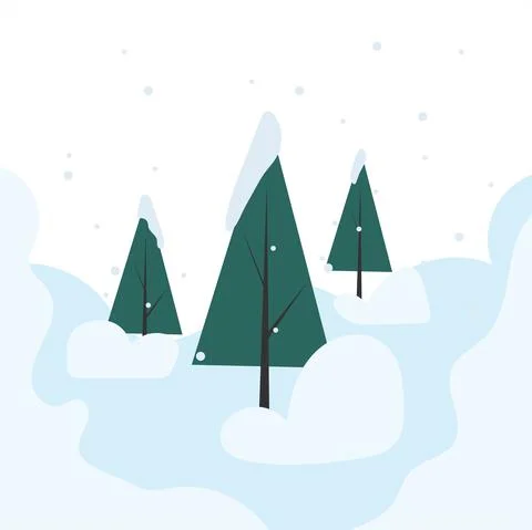 Winter landscape illustration. Stock Illustration