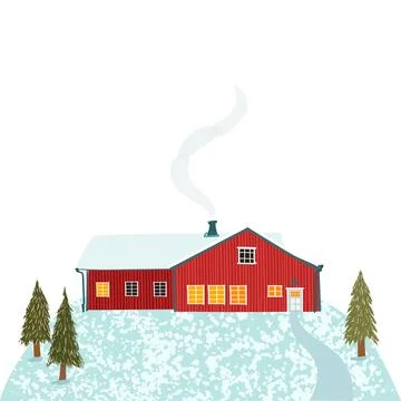 Winter Landscape Illustration Stock Illustration