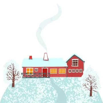 Winter Landscape Illustration Stock Illustration