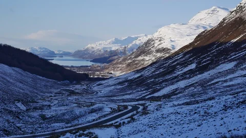 Winter landscape of Loch Maree Wester Ross Scotland UK Stock Footage 102256311