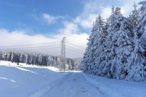 Winter landscape of the mountain. Stock Photos