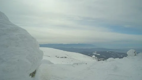 Winter landscape in a mountain, timelapse. Stock Footage 188132586