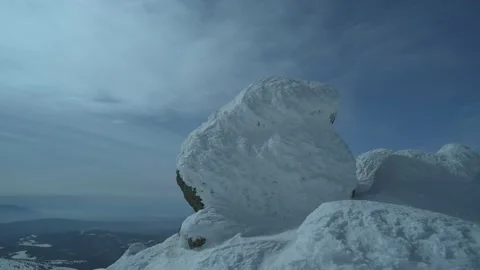 Winter landscape in a mountain, timelapse. Stock Footage 188132714