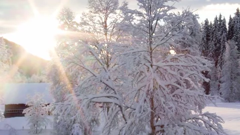 Winter landscape in the mountains  HD 動画素材 153487454