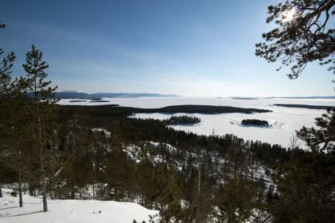 Winter landscape in mountains Stock Photos