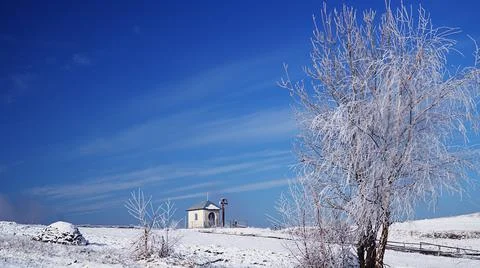 Winter landscape in the mountains Stock Photos