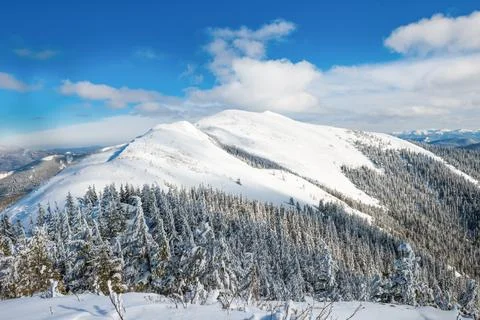 Winter landscape in mountains Stock Photos