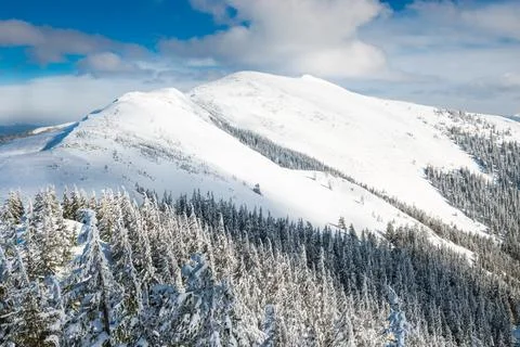 Winter landscape in mountains Stock Photos