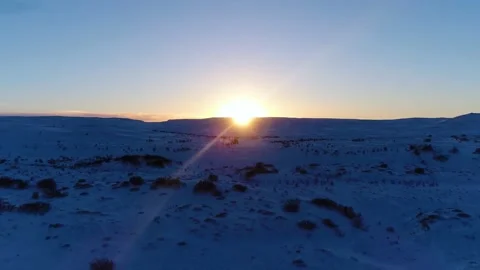 Winter landscape in the mountains. Rising sun breaks through. Stock Footage 239071053